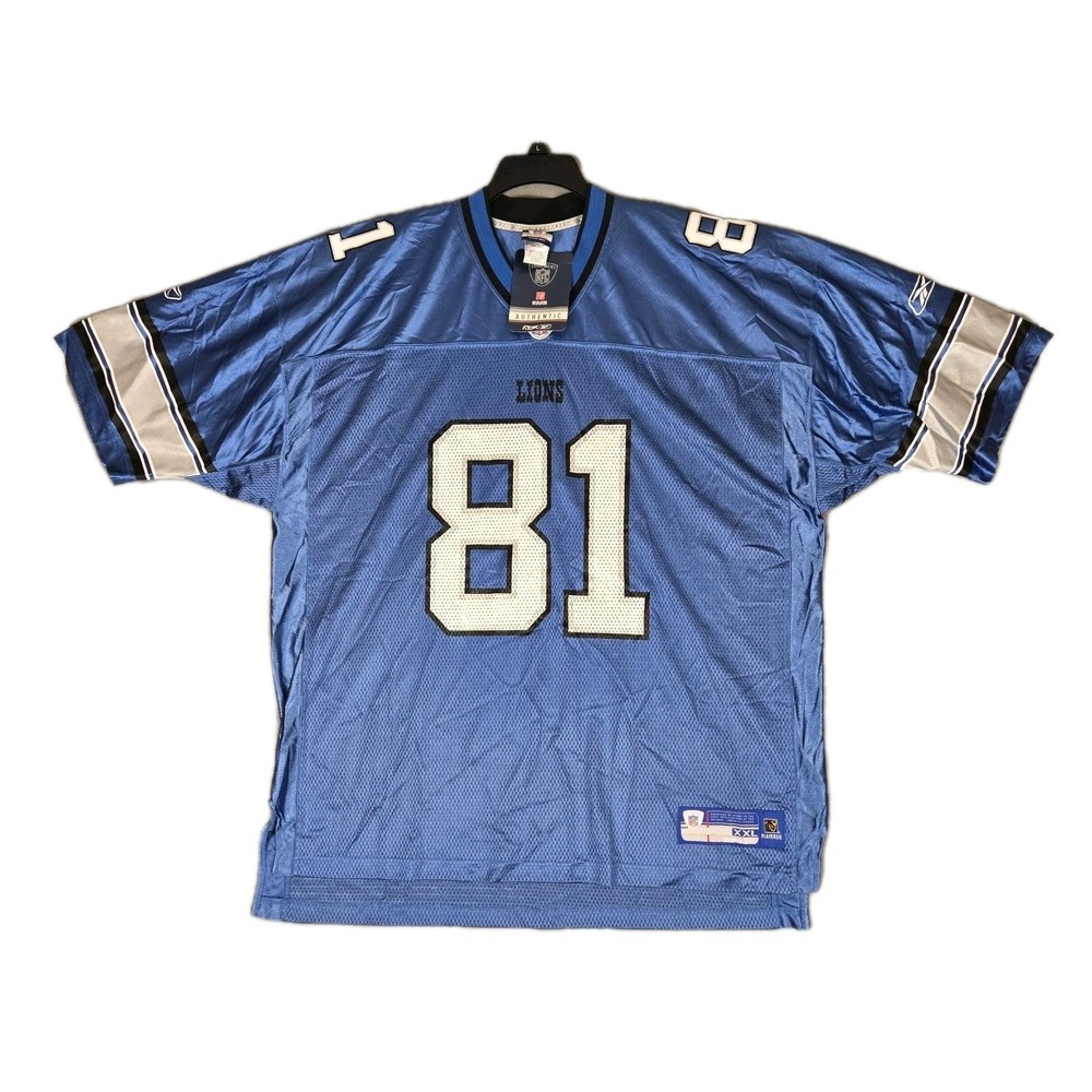 Calvin Johnson Detroit Lions Reebok Jersey Mens 2XL Vintage Blue #81 NWT‎